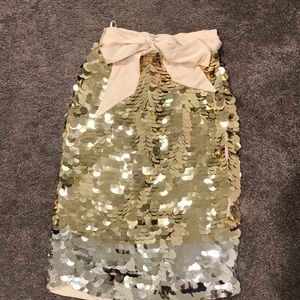 JCrew Satin Bow Paillette Sequin Skirt